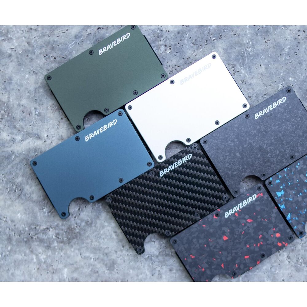 7068 Slim Metal Wallet Card Holder Carbon Fiber Color 8-9 Card Capacity - Picture 4 of 9